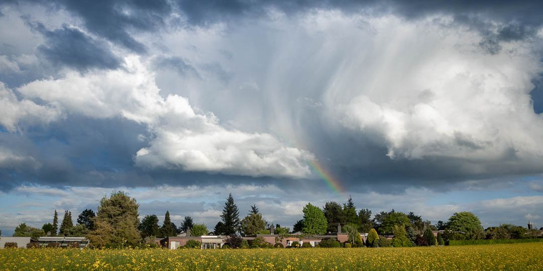 Dramatic Clouds over the fields in Binningen, Switzerland