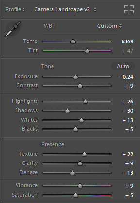 Basic Lightroom adjustments