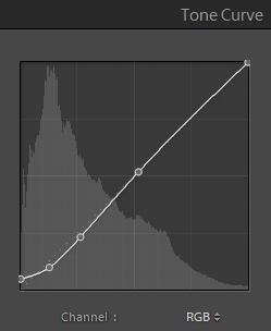 Manually adjusted curve in Lightroom