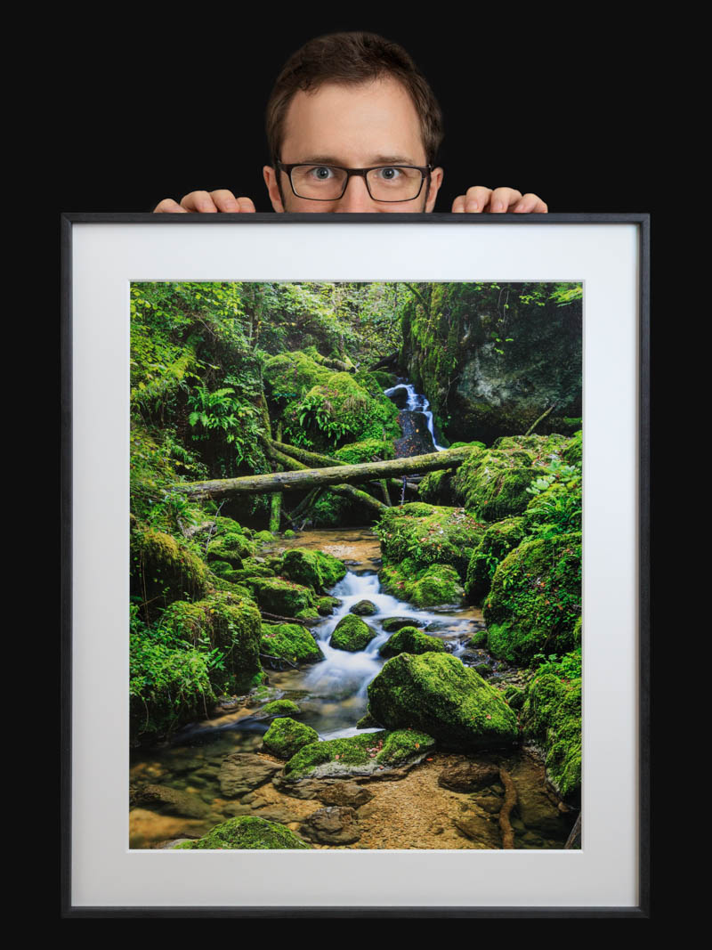 final image successfully printed and framed with the author from twjst photography behind it