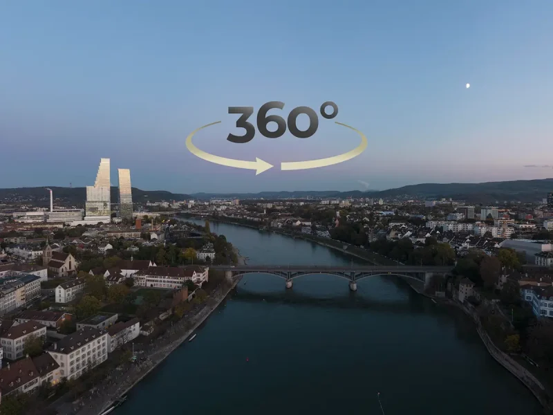Basel dem Rhein entlang Panorama Titelbild